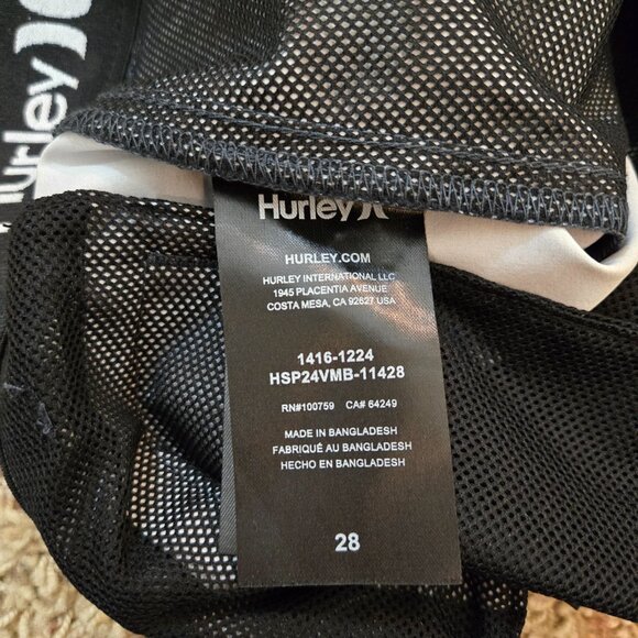 Hurley Swim Trunks Mens 28 Dark Slate Blue with Zippered Pocket - Picture 5 of 10